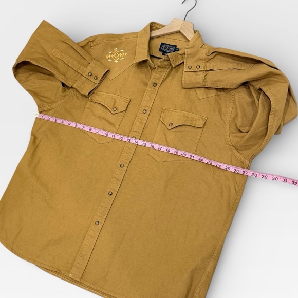 PENDLETON Men’s Chandler Cotton Embroidered Denim Western Shirt Tan Size XXL NWT - Picture 8 of 12
